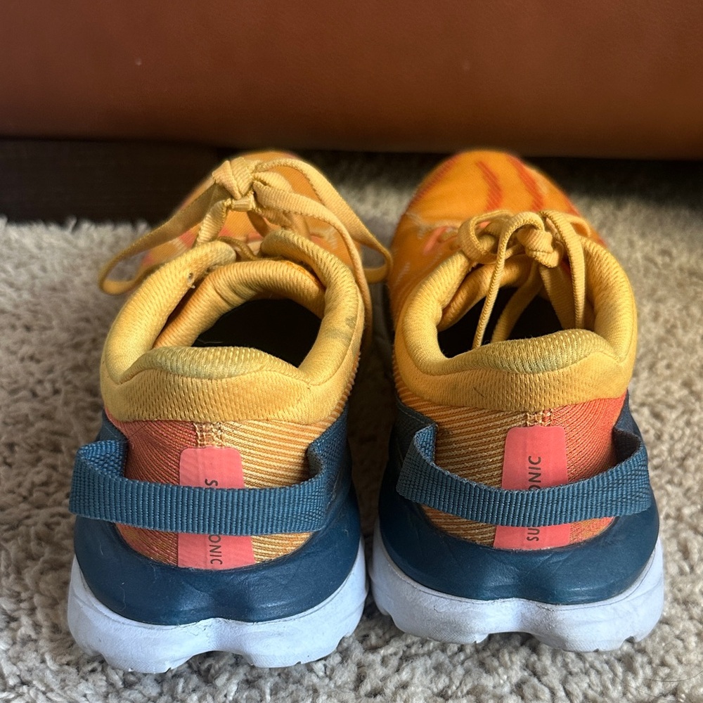 Hoka Vibrant Orange and Teal Athletic Shoes - Picture 3 of 6